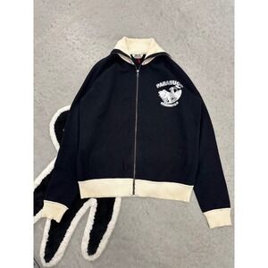 Parasuco Denim Legend Track Jacket Black Cream Chimeras Graphic Full Zip XL